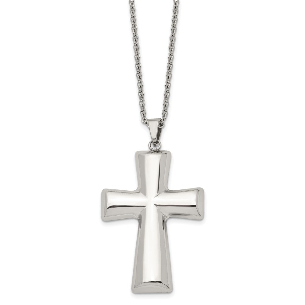 Stainless Steel Polished Cross NecklaceSRN1176-22