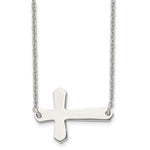 Load image into Gallery viewer, Stainless Steel Polished Sideways Cross NecklaceSRN1179-21
