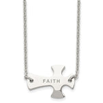 Load image into Gallery viewer, Stainless Steel Faith Large Sideways Cross NecklaceSRN1182-19
