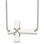 Load image into Gallery viewer, Stainless Steel Sideways Cross w/Chain NecklaceSRN1186-21
