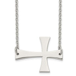 Load image into Gallery viewer, Stainless Steel Polished Sideways Cross NecklaceSRN1190-21
