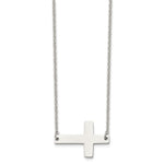 Load image into Gallery viewer, Stainless Steel Polished Sideways Cross NecklaceSRN1193-21
