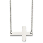 Load image into Gallery viewer, Stainless Steel Polished Sideways Cross NecklaceSRN1193-21
