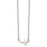 Load image into Gallery viewer, Stainless Steel Polished Sideways Cross 18in NecklaceSRN1202-18
