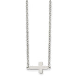 Load image into Gallery viewer, Stainless Steel Polished Sideways Cross 18in NecklaceSRN1203-18
