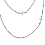 Load image into Gallery viewer, Stainless Steel Layered Sideways Cross NecklaceSRN1206-18
