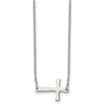 Load image into Gallery viewer, Stainless Steel Polished Sideways Cross NecklaceSRN1208-16
