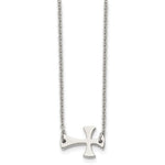 Load image into Gallery viewer, Stainless Steel Polished Sideways Cross NecklaceSRN1210-16

