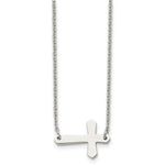 Load image into Gallery viewer, Stainless Steel Polished Sideways Cross NecklaceSRN1211-17
