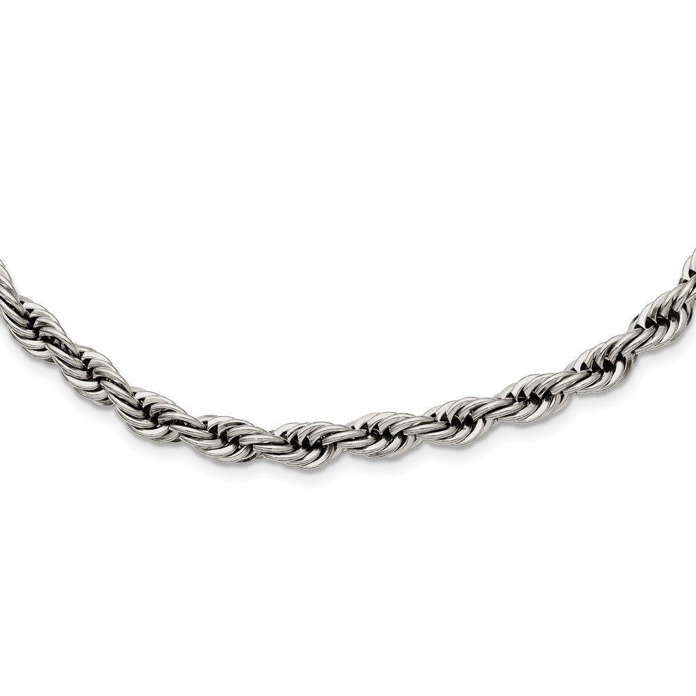 Stainless Steel Polished 6mm Rope NecklaceSRN1243-20