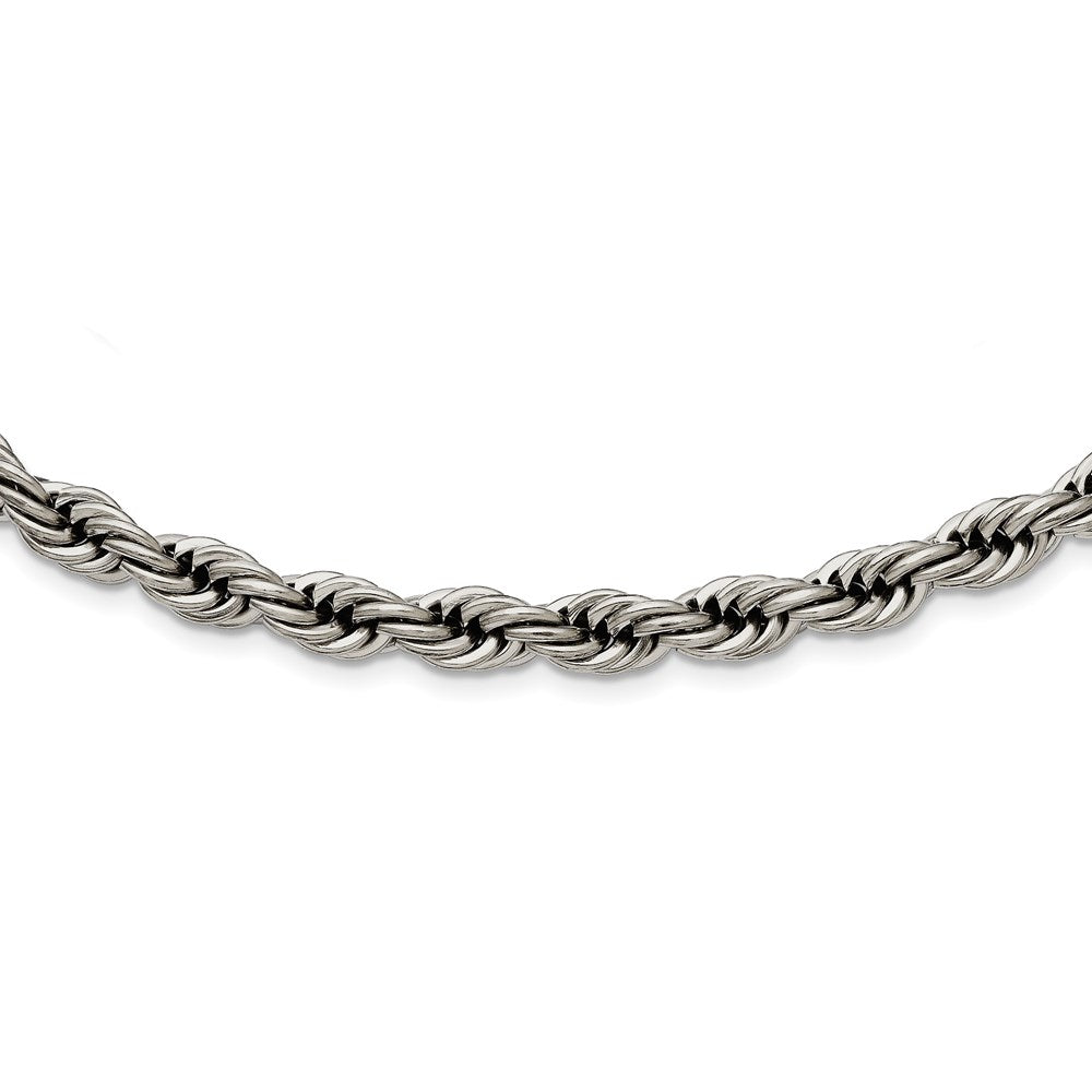 Stainless Steel Polished 7mm Rope NecklaceSRN1244-16