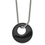 Load image into Gallery viewer, Stainless Steel Black Onyx Large Circular Polished NecklaceSRN1287-18
