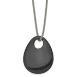 Load image into Gallery viewer, Stainless Steel Black Onyx Large Teardrop Polished NecklaceSRN1288-20
