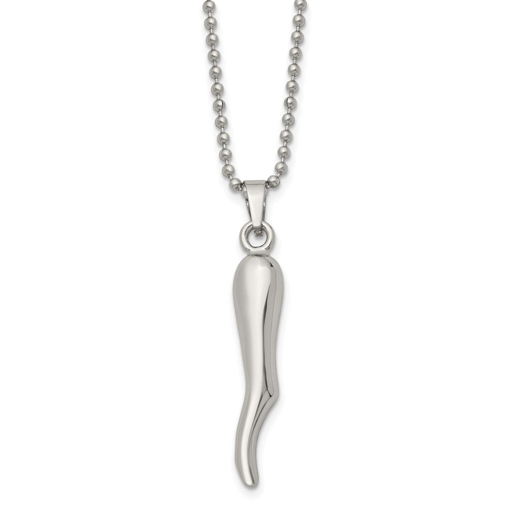 Stainless Steel Italian Horn NecklaceSRN129-22