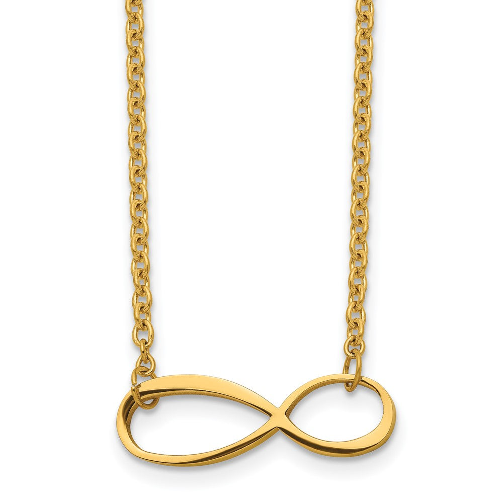 Stainless Steel Infinity Yellow IP-plated Polished NecklaceSRN1290-20