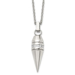 Load image into Gallery viewer, Stainless Steel Polished CZ with Removable Screw Top Pendant NecklaceSRN1300-20
