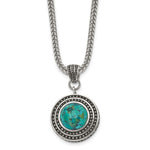 Load image into Gallery viewer, Stainless Steel Imitation Turquoise/Antiqued with 2in ext. NecklaceSRN1307-18
