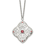 Load image into Gallery viewer, Stainless Steel Red CZ Square with 2in ext. NecklaceSRN1311-30
