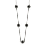 Load image into Gallery viewer, Stainless Steel CZ and Black Onyx Reversible with 3.5in extension NecklaceSRN1313-20
