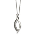 Load image into Gallery viewer, Stainless Steel Black/Clear CZ Antiqued with 2in extension NecklaceSRN1326-18
