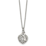 Load image into Gallery viewer, Stainless Steel CZ Heart Lock and Key Pendant NecklaceSRN1332-18
