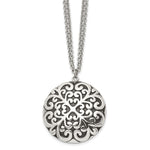 Load image into Gallery viewer, Stainless Steel Polished and Antiqued Circle NecklaceSRN1336-18
