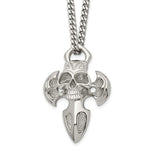 Load image into Gallery viewer, Stainless Steel Cross with Skull NecklaceSRN134-24
