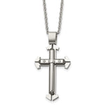 Load image into Gallery viewer, Stainless Steel Black IP-plated Polished Cross NecklaceSRN1352-20
