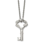 Load image into Gallery viewer, Stainless Steel Polished Fancy Key Pendant NecklaceSRN1354-18
