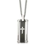 Load image into Gallery viewer, Stainless Steel Cross Black IP-plated Polished NecklaceSRN1359-22
