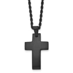Load image into Gallery viewer, Stainless Steel Black IP-plated Brushed Cross NecklaceSRN1360-20

