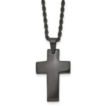 Load image into Gallery viewer, Stainless Steel Black IP-plated Polished Cross NecklaceSRN1361-20
