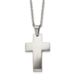 Load image into Gallery viewer, Stainless Steel Brushed Cross NecklaceSRN1366-20
