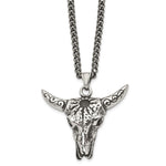 Load image into Gallery viewer, Stainless Steel Polished and Antiqued Animal Skull NecklaceSRN1383-20

