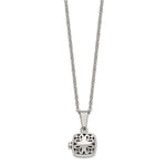 Load image into Gallery viewer, Stainless Steel Polished and Antiqued Magnetic Square NecklaceSRN1384-18
