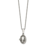 Load image into Gallery viewer, Stainless Steel Polished and Antiqued Oval Magnetic NecklaceSRN1385-18
