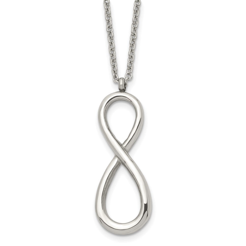 Stainless Steel Polished Infinity Symbol NecklaceSRN1407-18
