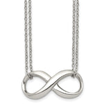 Load image into Gallery viewer, Stainless Steel Polished Two Strand Infinity Symbol NecklaceSRN1408-18
