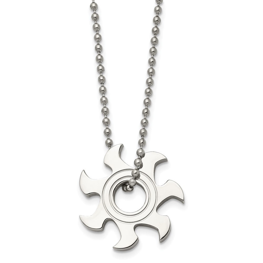 Stainless Steel Sun Burst NecklaceSRN141-22