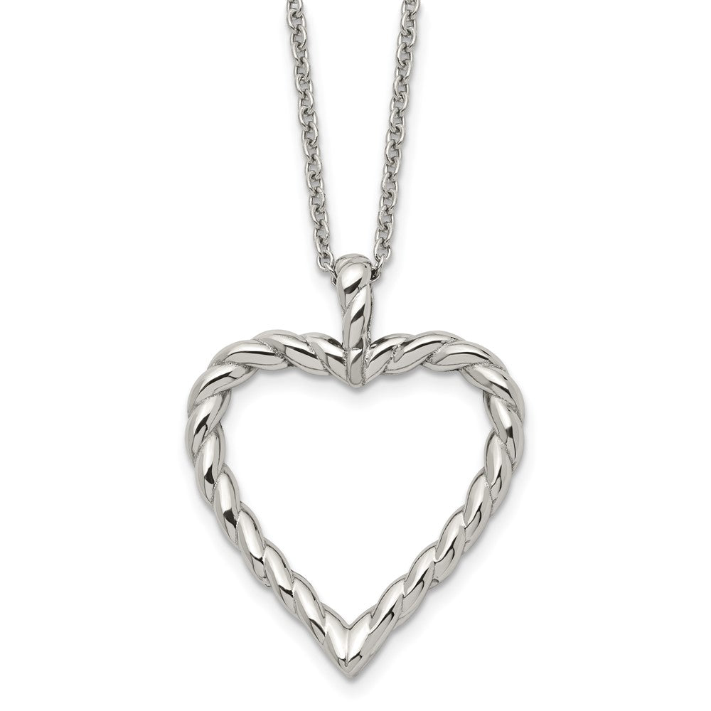 Stainless Steel Twisted Heart Pendant NecklaceSRN1413-18