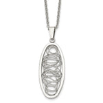 Load image into Gallery viewer, Stainless Steel Wire Designed Oval Pendant NecklaceSRN1426-18
