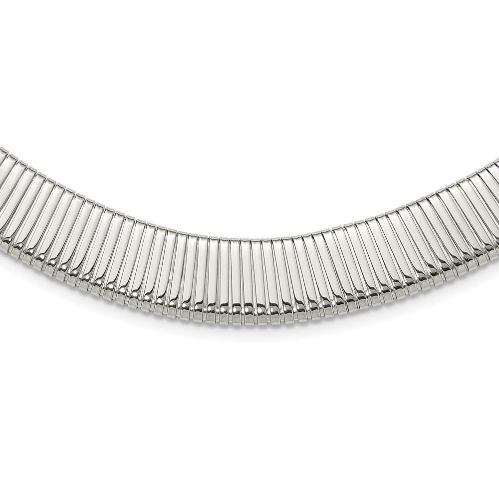 Stainless Steel Polished and Textured NecklaceSRN1437-18