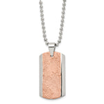 Load image into Gallery viewer, Stainless Steel Polished and Textured Brown IP-plated NecklaceSRN1443-24
