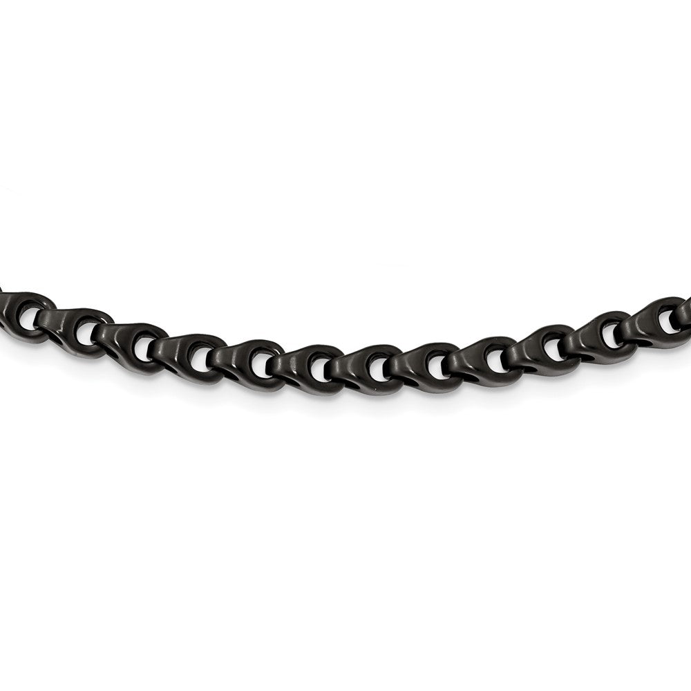 Stainless Steel Black IP-Plated Brushed NecklaceSRN1457-24