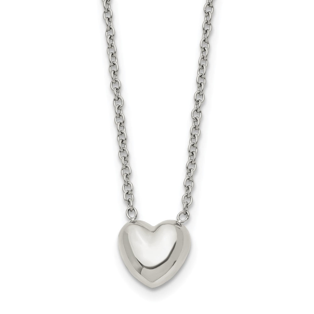 Stainless Steel Polished Heart NecklaceSRN1458-19