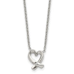 Load image into Gallery viewer, Stainless Steel Polished Heart with CZ NecklaceSRN1460-19

