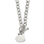 Load image into Gallery viewer, Stainless Steel Polished Heart Toggle NecklaceSRN1464-18
