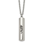Load image into Gallery viewer, Stainless Steel Polished Laser Design Cylinder NecklaceSRN1471-22
