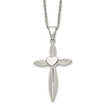 Load image into Gallery viewer, Stainless Steel Polished Heart and Cross NecklaceSRN1472-22
