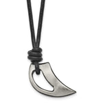 Load image into Gallery viewer, Stainless Steel Polished and Brushed Black IP-plated Claw NecklaceSRN1475-20
